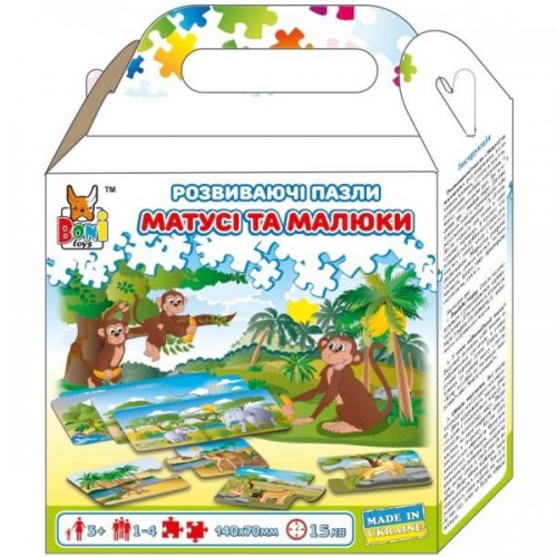 Пазлы развивающие "Мамочки и малыши" 0134 Boni Toys 