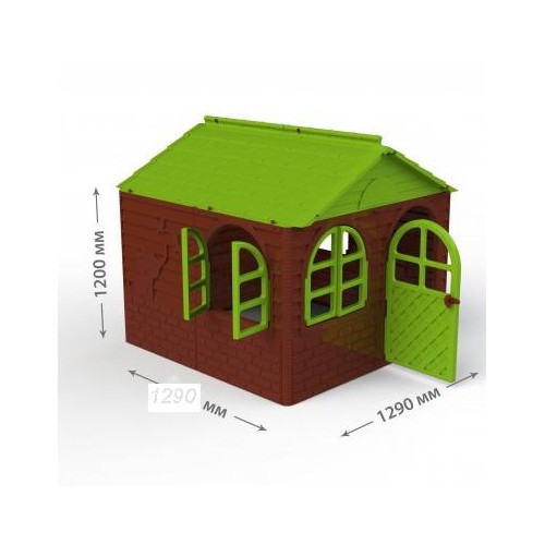 Детский домик средний темно-коричневый с зеленой крышей 02550/4 Долони Тойс