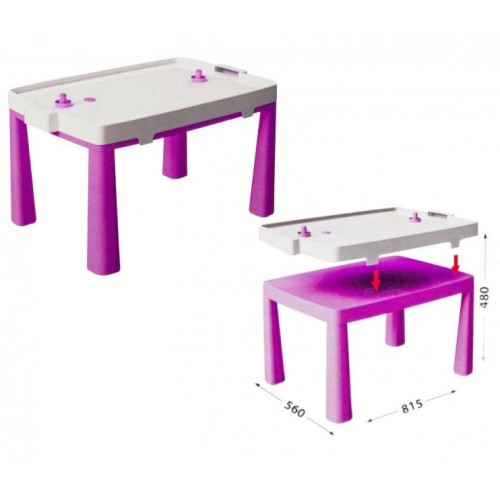 Стол пластиковый с насадкой для аэрохоккея розовый 04580/3Doloni