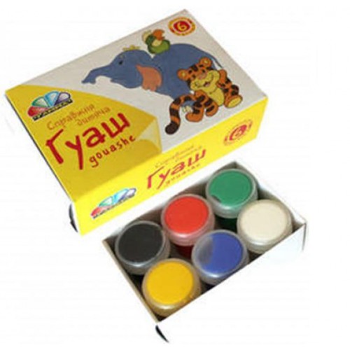Краски гуашь 6 цветов серия "Любимые игрушки"221031 Гамма