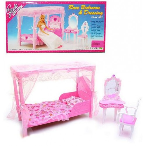 Мебель для кукол Спальная кроватьс балдахином 2614 Gloria