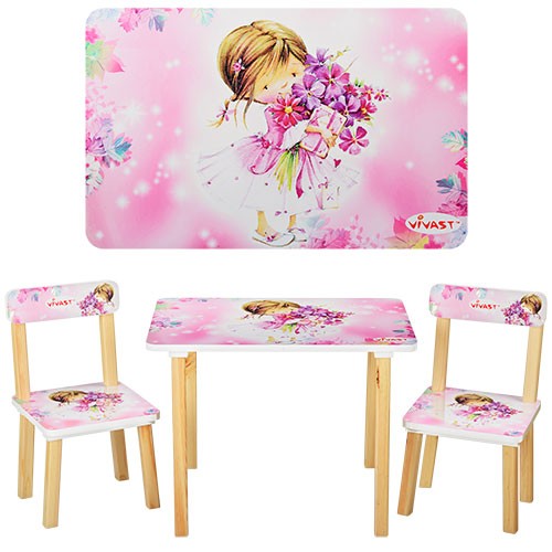 Детский стол и стульчики от 1 года розовые для девочки 501 Виваст, Харьков