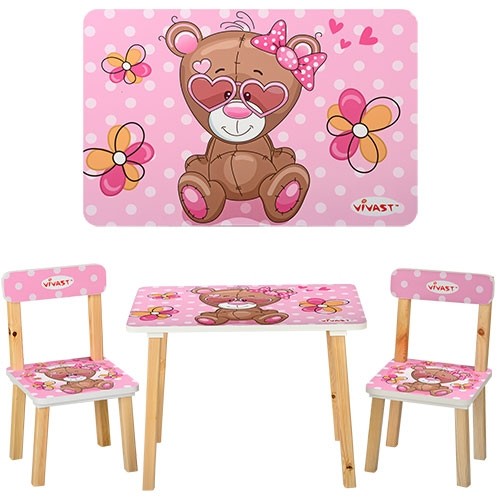  Детский стол и стульчики от 1 года розовые для девочки 501 Виваст, Харьков