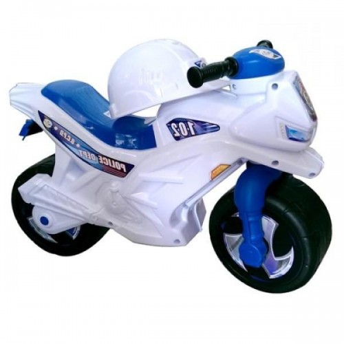 Байк Толокар (каталка) мотоцикл із шоломом біло-блакитний Оріон 501в. 2