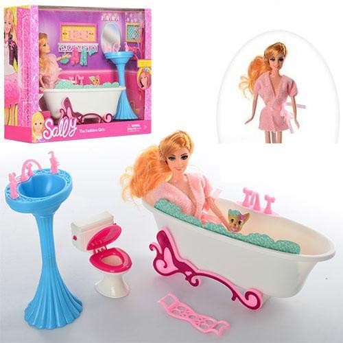 Мебель для кукол Ванная комната с куклой в халате 68040