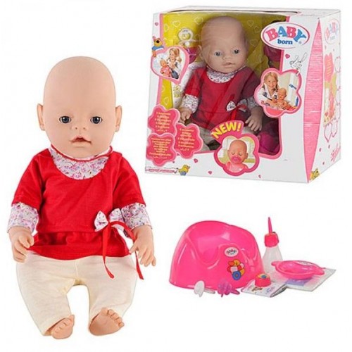 Кукла Baby Беби Борн c аксессуарами 9 функций, 10 аксессуаров BB 8001 