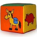 Кубик мягкий - погремушка "Животные" 123/2 Розумна играшка
