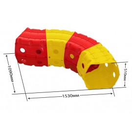 Тоннель игровой пластиковый 4 секции красно-желтый 01471/2 Долони Той