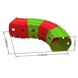 Тоннель игровой пластиковый 4 секции красно-зеленый 01471/3 Долони Тойс