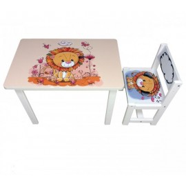 Детский стол и стул для творчества Львенок BSM1-03 lion Украина