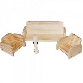 Деревянный Мини набор мебели деревянный  "Гостинная"172043 ТМ Дерево