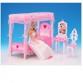 Мебель для кукол Спальная кровать с балдахином 2614 Gloria