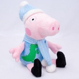 Мягкая игрушка Свинка Джордж в зимней шапке и шарфике 2923