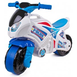 Байк мотоцикл бело-голубой детский каталка большой5125 ТехноК