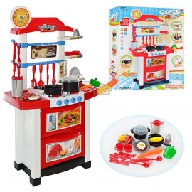  Кухня игровая детская  бело-красная 889-3