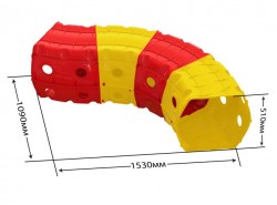 Тоннель игровой пластиковый 4 секции красно-желтый 01471/2 Долони Тойc