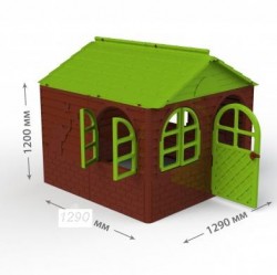 Детский домик средний темно-коричневый с зеленой крышей 02550/4 Долони Тойс