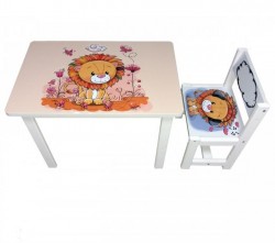 Детский стол и стул для творчества Львенок BSM1-03 lion Украина