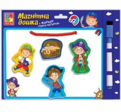 Магнітна дошка з маркером + магніти Пірати VT3601-10 Vladi Toys